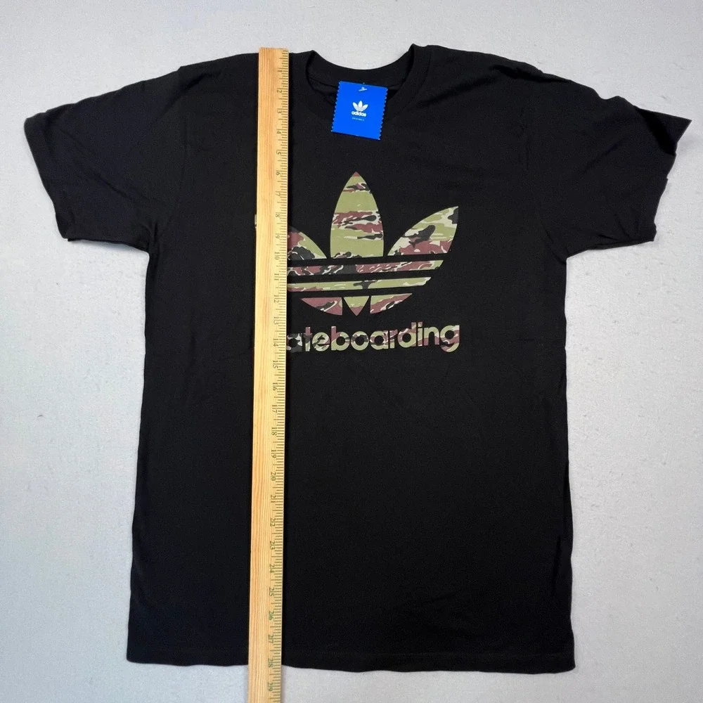 Adidas Skateboarding T-Shirt Mens M Black Camo Trefoil Logo Tee Street‎ Sporty
